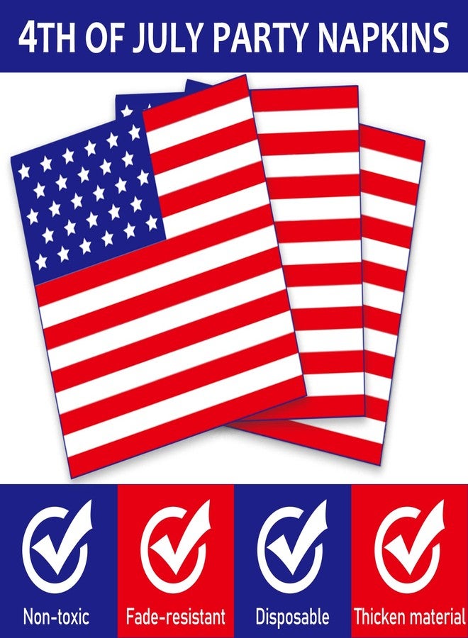 Wiooffen 96 Pcs 4th of July Party Plates Napkins Tableware Set American Flag Supplies Disposable Dinnerware Patriotic Freedom Stars Party Decoration Favors for Independence Veterans Day Memorial Day, 24 Guest - Image 4