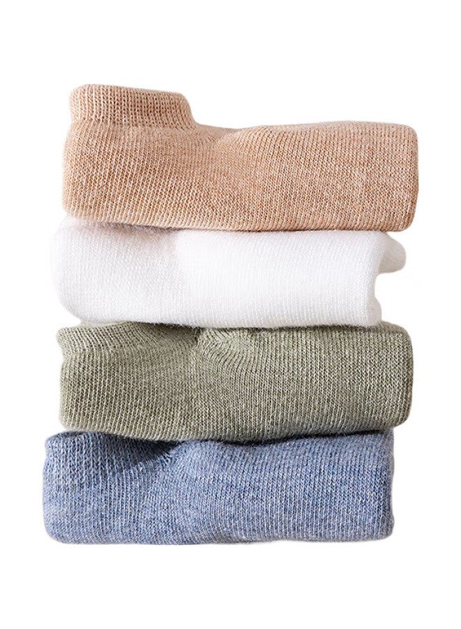 B&C.ROOM Bamboo House Women'S Boat Socks Antibacterial Sweat-Absorbent Non-Slip Cotton Odor-Resistant Invisible Short Socks All White - Image 3
