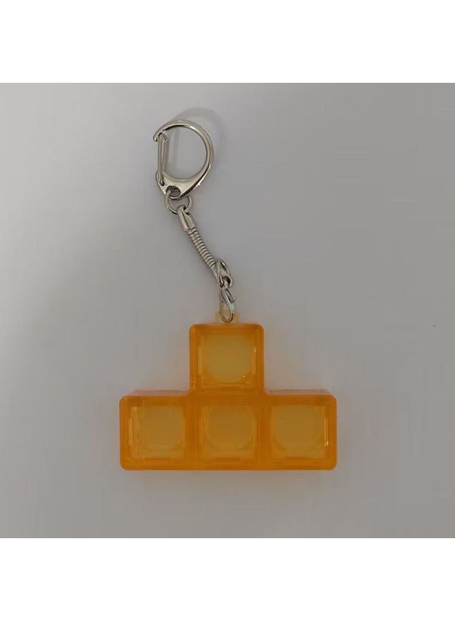 PC Material Tian Convex L Cross Test Shaft Key Decompression Can Be Installed CR1220 Battery Lamp Bead Key Buckle To Carry Multi-color-Color:Green Through L Frame Key Buckle - Image 5