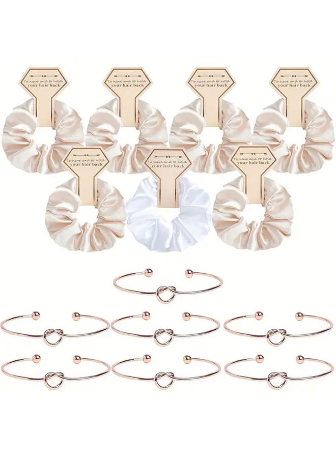 Wedding Hair Ties Set With Bracelets And 6 Plus 1 Scrunchies No Damage Kit - Image 3