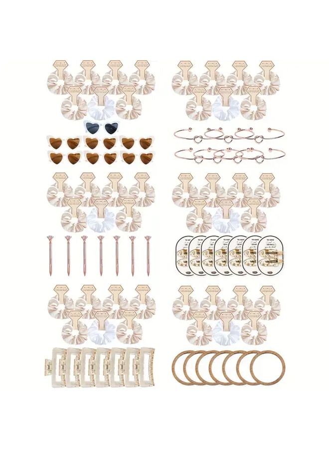 Wedding Hair Ties Set With Bracelets And 6 Plus 1 Scrunchies No Damage Kit - Image 1