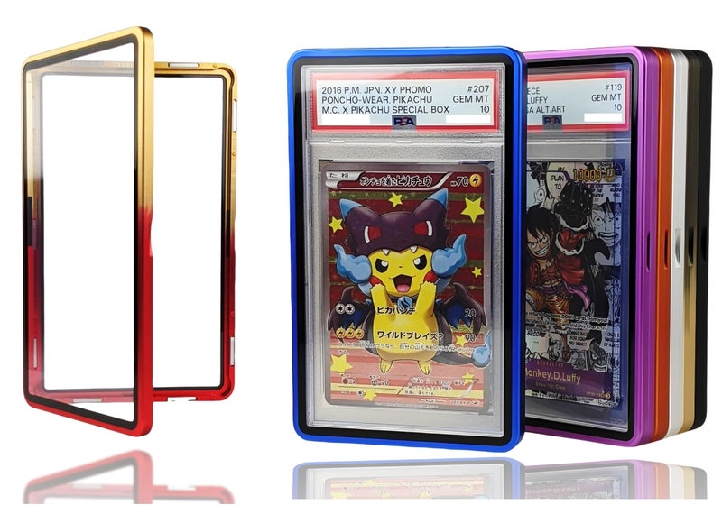 RedCap Magnetic Aluminum Graded PSA Slab Guard UV Resistant Glass 35PT Premium Protector Display Case For Standard PSA CGC Graded Sport Trading Cards - Sun Storm - Image 1