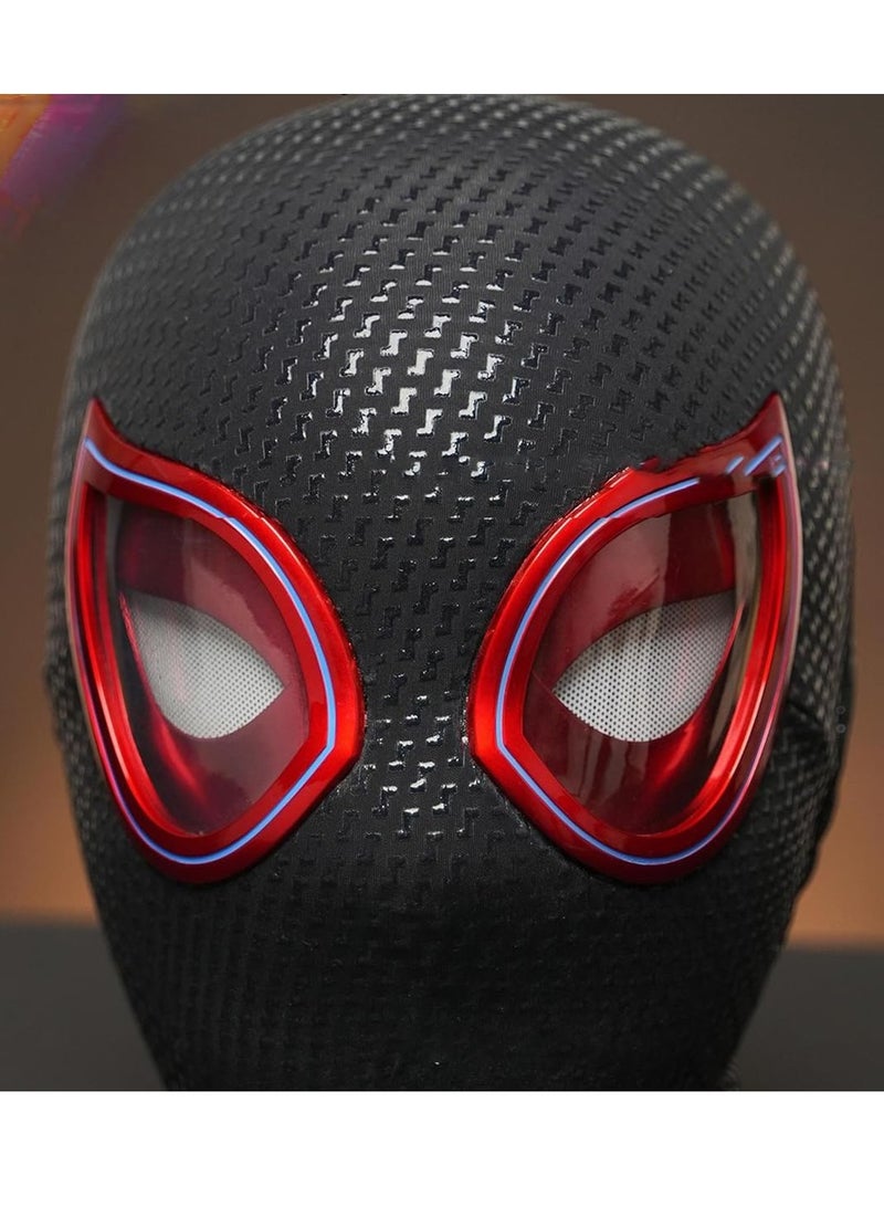 قناع سبايدر مان كهربائي أوتوماتيكي بالكامل مع عيون متحركة، مع ضوء عين قابل للشحن، حلقة تحكم عن بعد، نسيج مرن وجيد التهوية، تصميم بسحاب، لمحيط الرأس في حدود 62 سم - Image 3