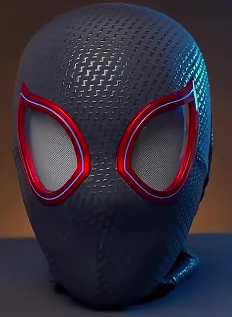 قناع سبايدر مان كهربائي أوتوماتيكي بالكامل مع عيون متحركة، مع ضوء عين قابل للشحن، حلقة تحكم عن بعد، نسيج مرن وجيد التهوية، تصميم بسحاب، لمحيط الرأس في حدود 62 سم - Image 2