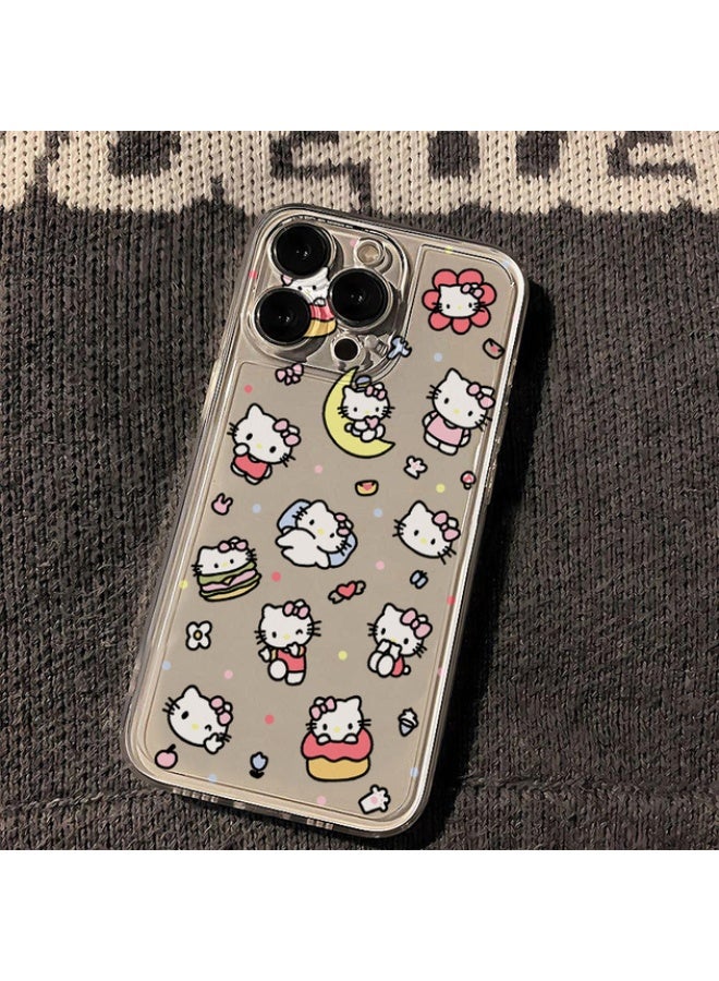 هالو كيتي اي فون 17 حالة لطيف مرحبا كيتي غطاء واضح لعوب واقية