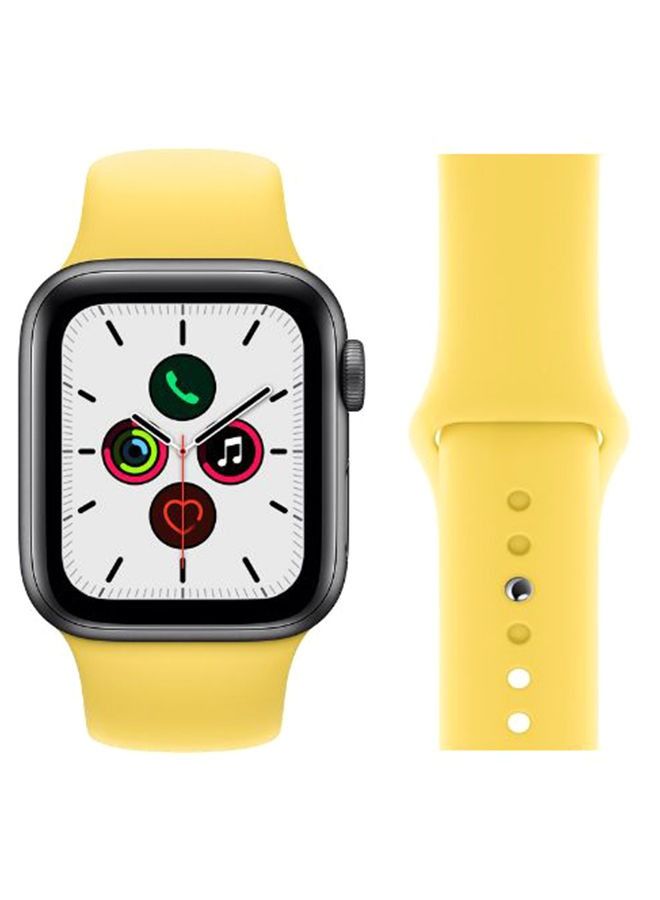 Silicone Replacement Band For Apple iWatch Series 5/6/7 42/44/45mm Yellow - Image 2