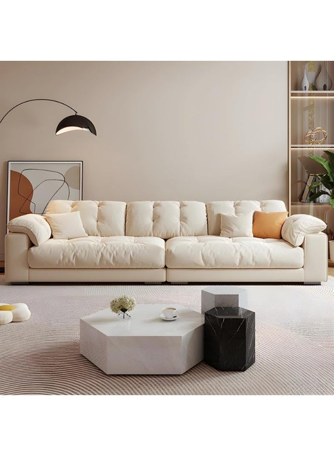 Comfynest Comfynest Modern Pillow Top Arm Sofa in Anti Cat Scratch Fabric - Beige 