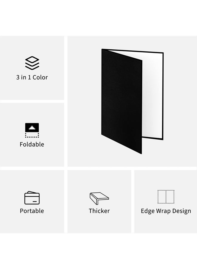 Meking 12" x 8" Light Reflector, 3 in 1 Photography Reflector Cardboard, Folding Light Diffuser Board for Food and Product Photography Lighting- Black, Silver and White - Image 5