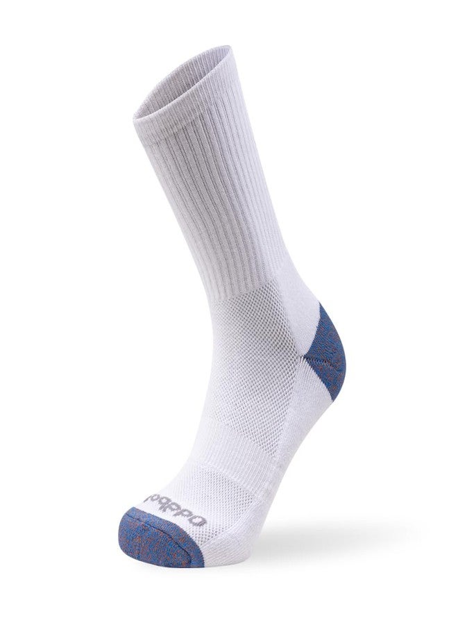 Oddball Men’s Performance Crew Socks XXL (Size 15-18) | 3-Pack Large Athletic Socks with COOLMAX Cotton Blend, Arch Support & Seamless Toe, White - Image 4