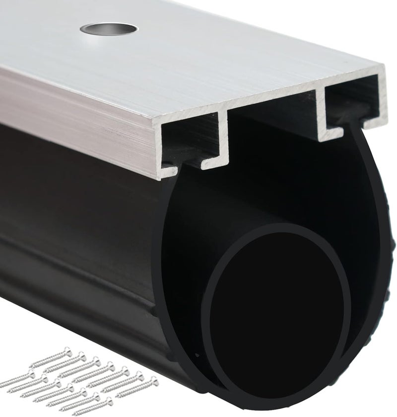 Duzzy Universal Garage Door Seals Kits, Pre-drilled 10 Feet U+O Ring Heavy-Duty Weatherproofing Garage Door Rubber Seals Bottom Pakage with Aluminum Track Retainer Base Kits - Image 1