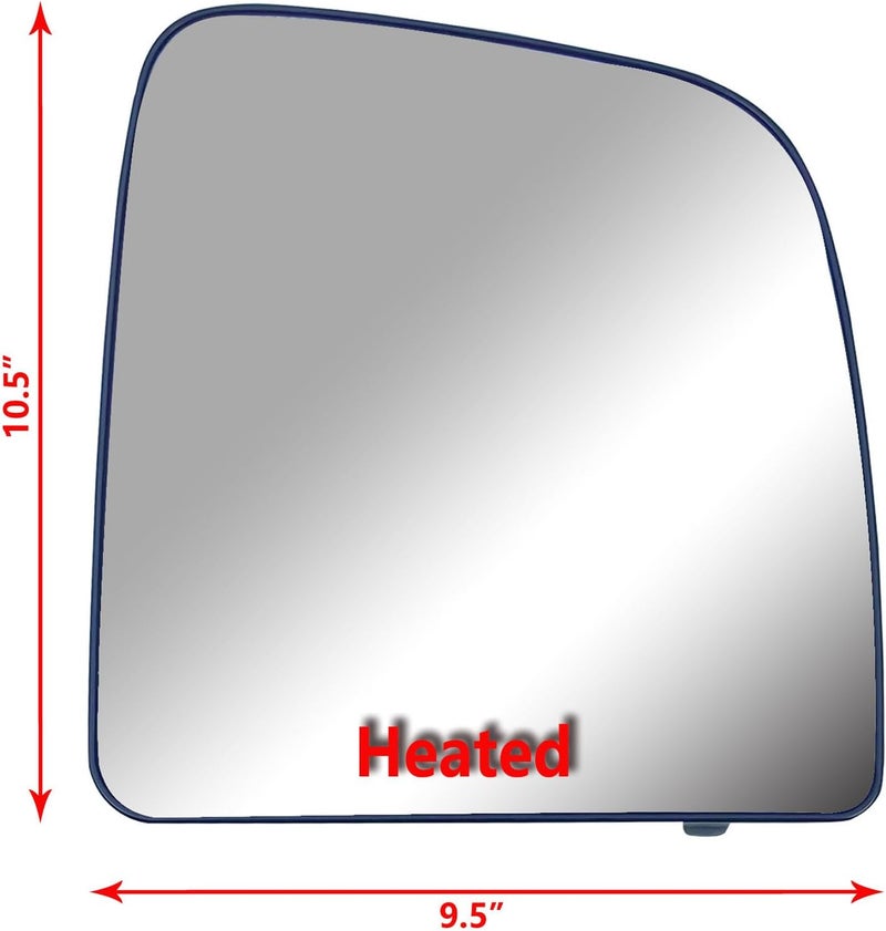 LONGLING Replacement Heated Passenger Right Side Upper Mirror Glass for Ram Promaster 1500, 2500, 3500 - Image 3