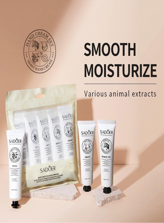 AOBOO Hand Creams & Lotions Soft Sheep Moisturizing Hand Creams Hydrating Easily Absorb Milk Hand Cream Hydration and Nourishment Travel Size For Daily Hand at Home Use Handcream moisturizer 5Pack - Image 3