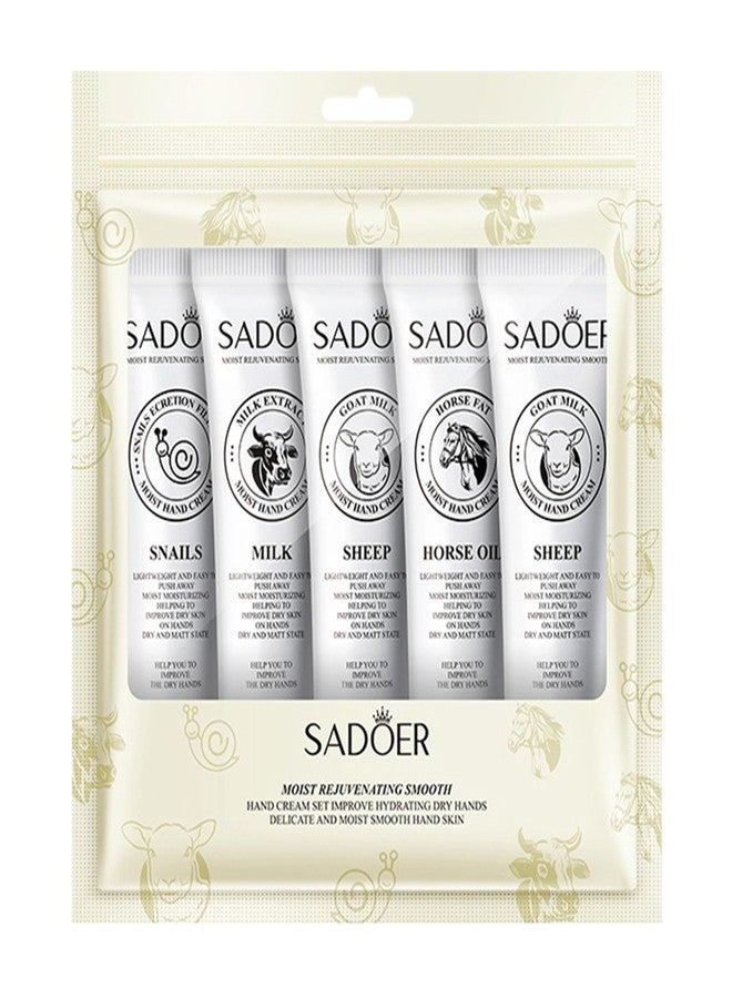 AOBOO Hand Creams & Lotions Soft Sheep Moisturizing Hand Creams Hydrating Easily Absorb Milk Hand Cream Hydration and Nourishment Travel Size For Daily Hand at Home Use Handcream moisturizer 5Pack - Image 1