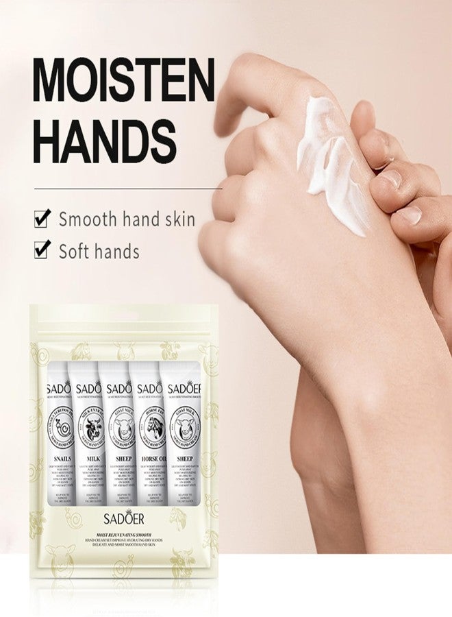 AOBOO Hand Creams & Lotions Soft Sheep Moisturizing Hand Creams Hydrating Easily Absorb Milk Hand Cream Hydration and Nourishment Travel Size For Daily Hand at Home Use Handcream moisturizer 5Pack - Image 2