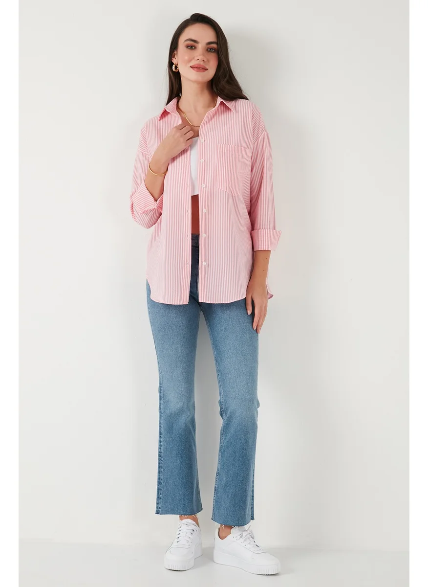 Lela Regular Fit Long Sleeve Pocket Striped Shirt Women's Shirt 6772895