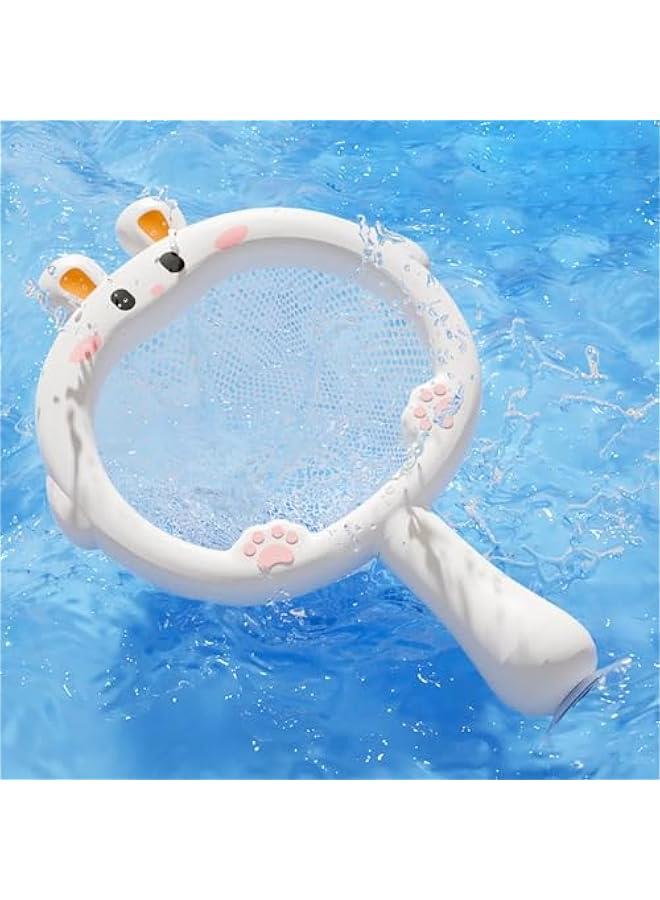 Glowing Fishing Bath Toy, Glowing Animal Ball Tub Toy Light Up Bathtub Toy Luminous Animal Floating Toy Tub Fishing Game Bath Toy Tub Basketball Hoop Toy (Rabbit Fishing Net)  - Image 1