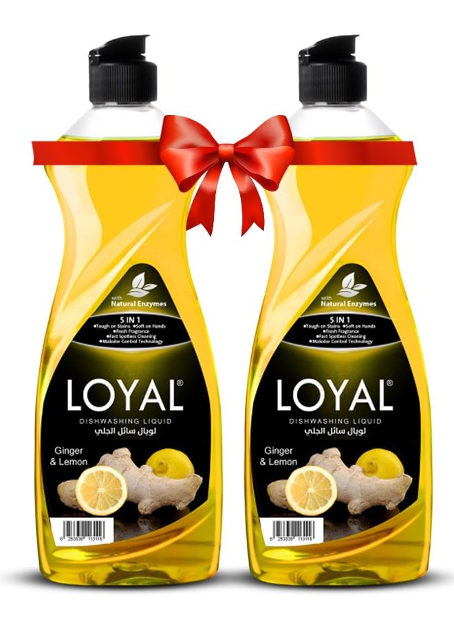 Loyal 5 in 1 Dishwashing Liquid - Ginger & Lemon 2x700ml