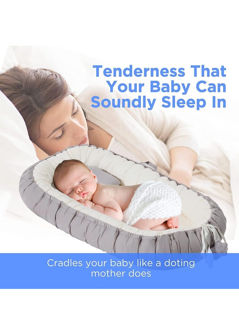 DUNISO سرير أطفال محمول مع وسائد مريحة للنوم، مناسب للأولاد والبنات من عمر 0-12 شهرًا - Image 2