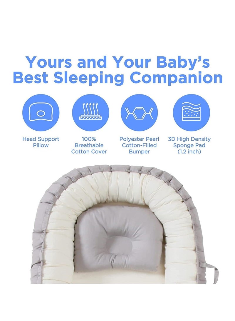 DUNISO سرير أطفال محمول مع وسائد مريحة للنوم، مناسب للأولاد والبنات من عمر 0-12 شهرًا - Image 5