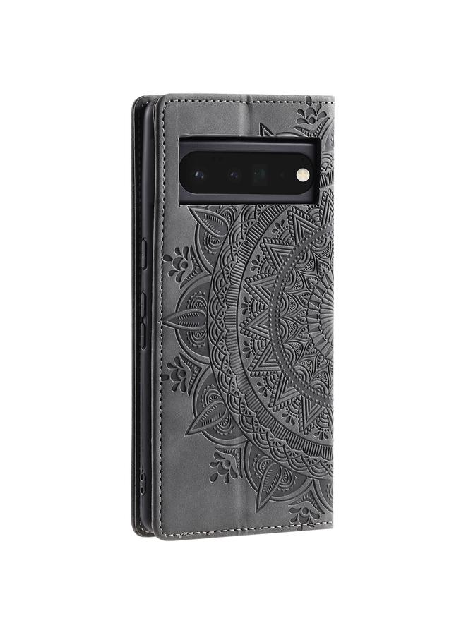 اس-توب جراب لهاتف Google Pixel 6 Pro، جراب هاتف من الجلد المغناطيسي المنقوش بالطوطم - Image 3