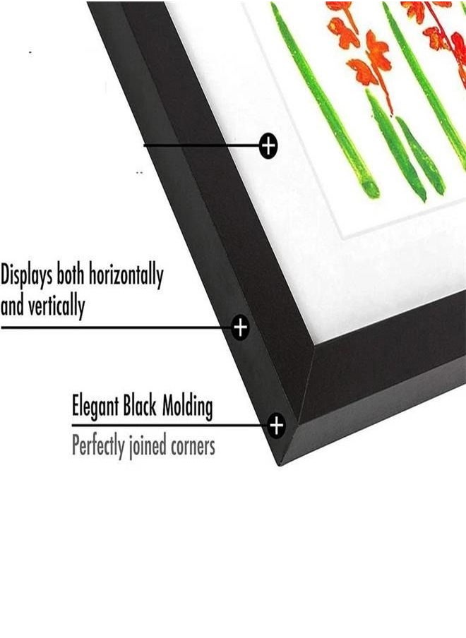 Kids Art Frame, Front Opening Kids Art Display Frame Holds,kids Artwork A4 Picture Frames Changeable,Artwork Display Storage Frames for Children Drawing Crafting (Black)