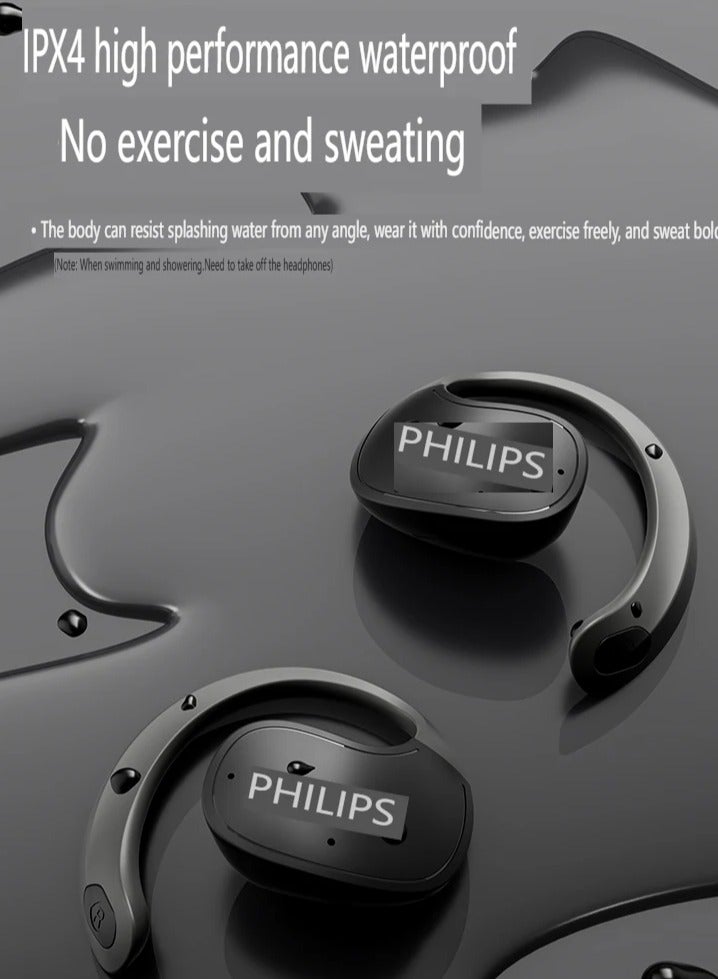 PH TAT2708 Wireless Bluetooth Bone Conduction Headphones - Open, Non-invasive Design, Noise Cancellation for Sports and Running, Universal Music Headphones - White - Image 2