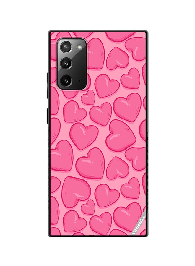 VR CREATIVE Protective Case Cover For Samsung Galaxy Note20 5G Pink Herat Design Multicolour - Image 1