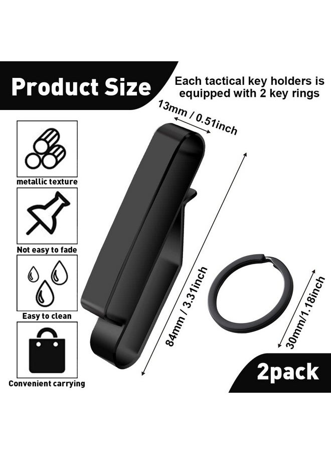 Abnaok - 2Pack Tactical Stealth Key Ring Holder Special For Police And Fire Agencies Duty Belt, Quick Release Key Holder With Detachable Keyring (2.25-Inch Max) - Image 1