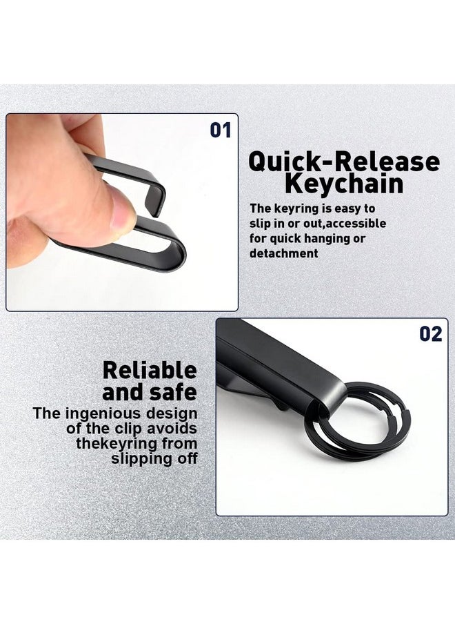 Abnaok - 2Pack Tactical Stealth Key Ring Holder Special For Police And Fire Agencies Duty Belt, Quick Release Key Holder With Detachable Keyring (2.25-Inch Max) - Image 1