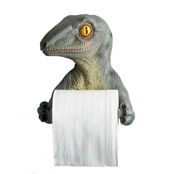 DINOSAUR TOILET PAPER HOLDER WALL MOUNT BATHROOM AND BEDROOM DECOR TOWEL HOLDER DINO HOLDING ROLL OF TOILET TISSUE 65 INCH PLASTIC SPRING NO DRILLING