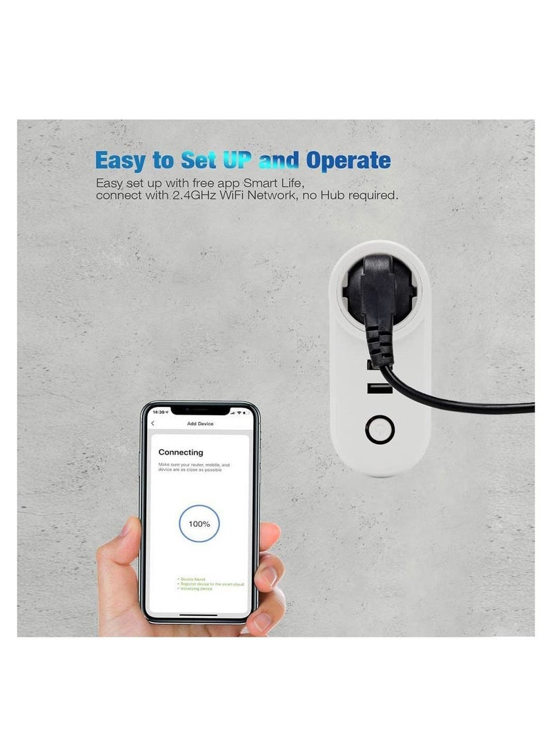 DMG TECH - WiFi Plug Tuya Smart Socket Timer Schedule Socket Smart Life App Control Voice Remote Control Compatible with Amazon Alexa Google Assistant Siri 220V 16A - Image 1