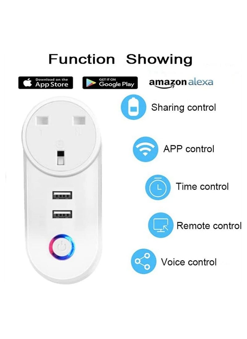 DMG TECH - WiFi Plug Tuya Smart Socket Timer Schedule Socket Smart Life App Control Voice Remote Control Compatible with Amazon Alexa Google Assistant Siri 220V 16A - Image 1