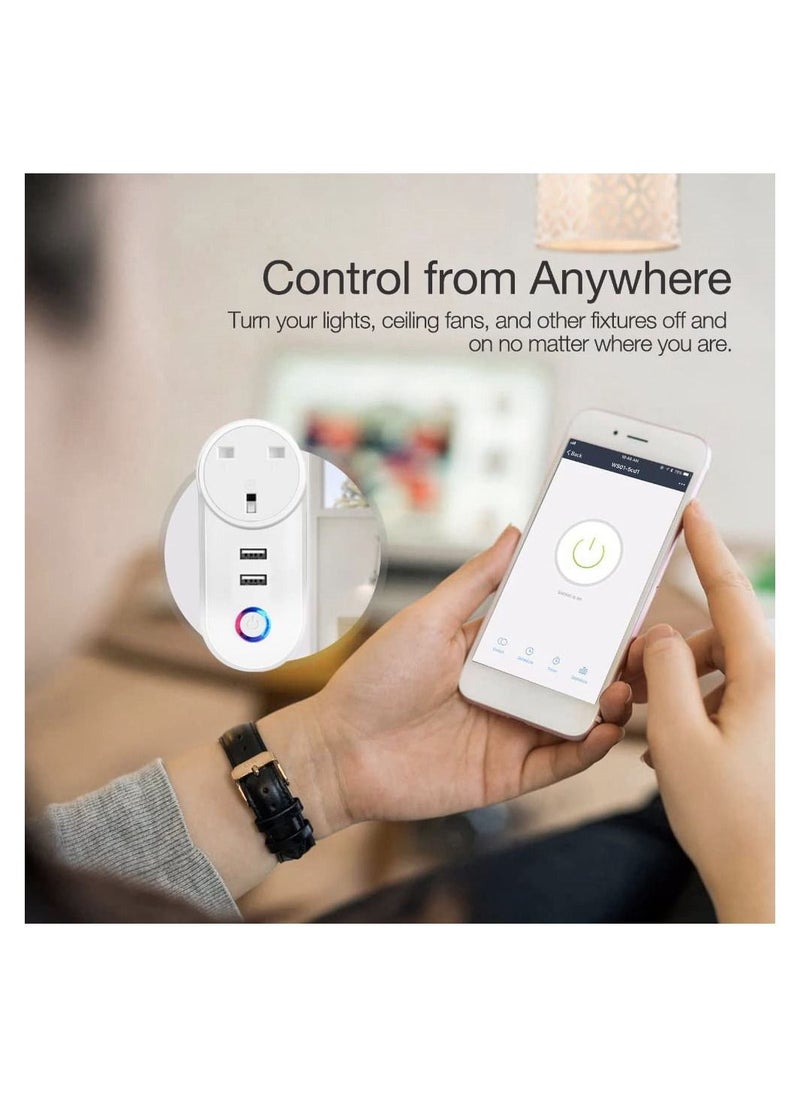 DMG TECH - WiFi Plug Tuya Smart Socket Timer Schedule Socket Smart Life App Control Voice Remote Control Compatible with Amazon Alexa Google Assistant Siri 220V 16A - Image 1