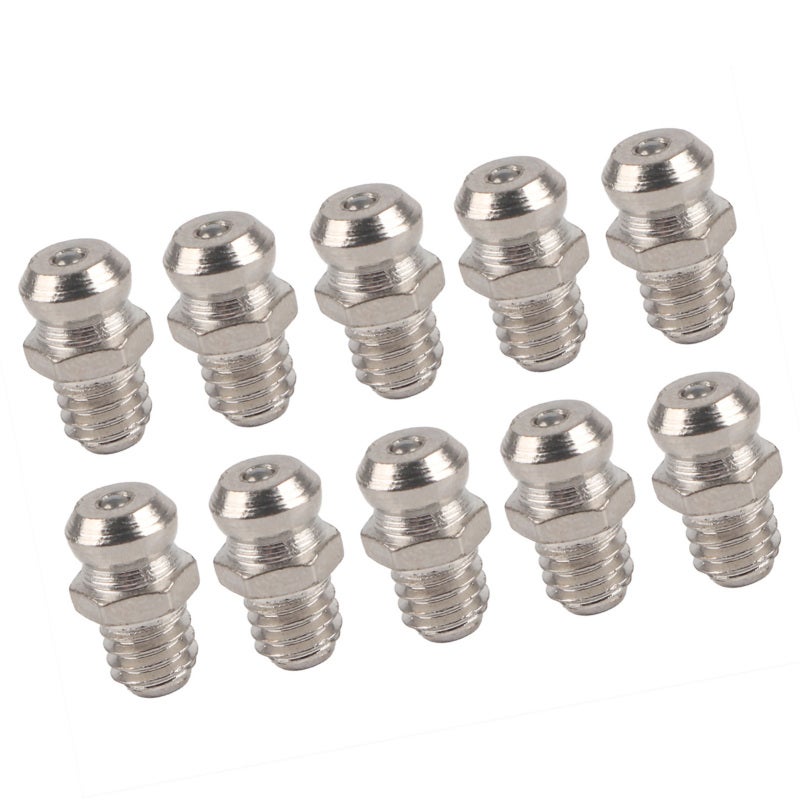 Grease Gun Nipple 10-Pack Nickle Plated Steel - Rust-Resistant Leak-Proof Grease Fitting for Automotive Motorcycle Industrial Applications - Image 4