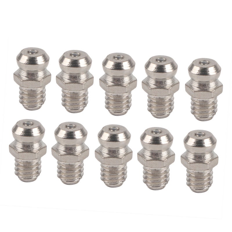 Grease Gun Nipple 10-Pack Nickle Plated Steel - Rust-Resistant Leak-Proof Grease Fitting for Automotive Motorcycle Industrial Applications - Image 5