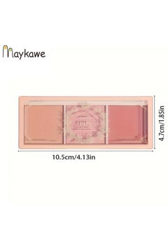 Maykawe 3-Color Blush Palette, Blushers For Cheeks, With A Matte And Pearl Natural Light Finish, Waterproof, Sweatproof, Brightening, Long-Lasting, And Non-Powder Flying Off Brighten Skin Natural Look  - Image 3