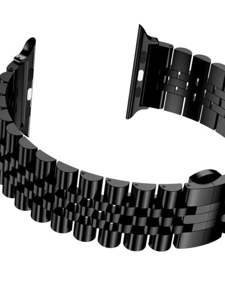Stainless Steel Solid Strap Metal Bracelet for Apple Watch Series 7 6 5 4 3 2 SE 44mm / 42mm Black - Image 5