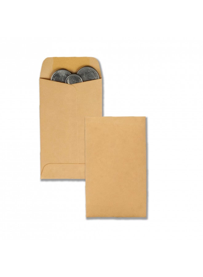 Quality Park, #7 Coin and Small Parts Envelopes, Gummed, Brown Kraft, 3.5x6.5, 500 per box (50762) - Image 5