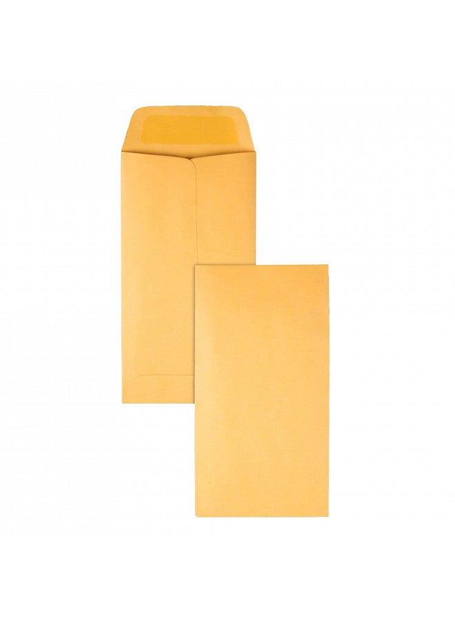 Quality Park, #7 Coin and Small Parts Envelopes, Gummed, Brown Kraft, 3.5x6.5, 500 per box (50762) - Image 1