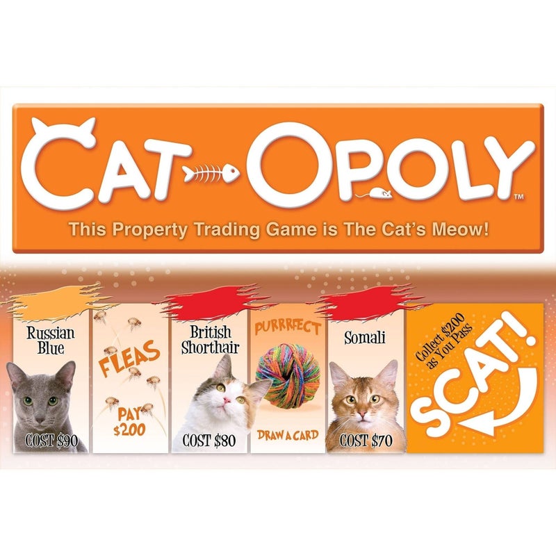 Late for the Sky CAT-opoly Board Game White, Large - Image 2