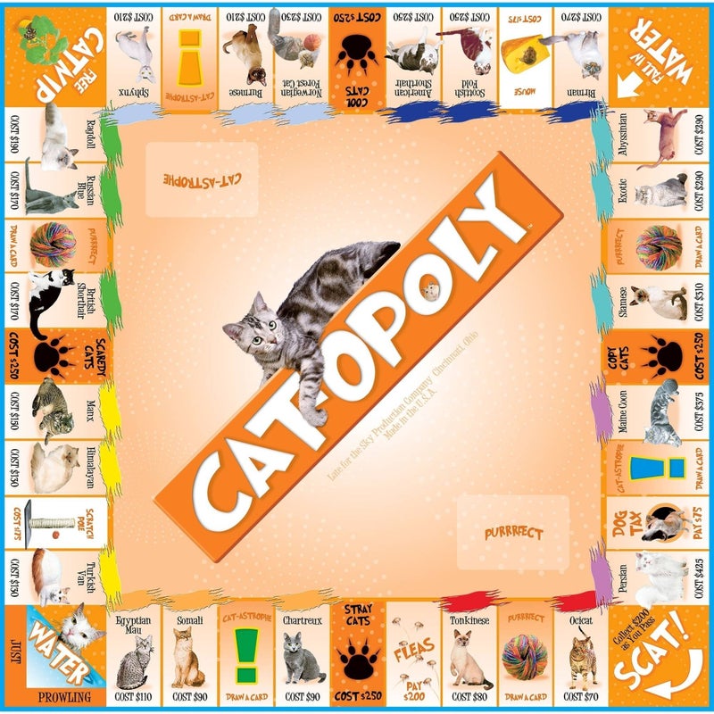 Late for the Sky CAT-opoly Board Game White, Large - Image 3