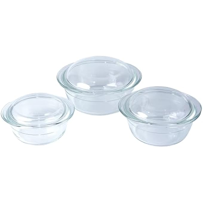 TALIONA Glass Rectangle Casserole Dishes 3Pieces Set 16223 Liter Capacity - Image 1