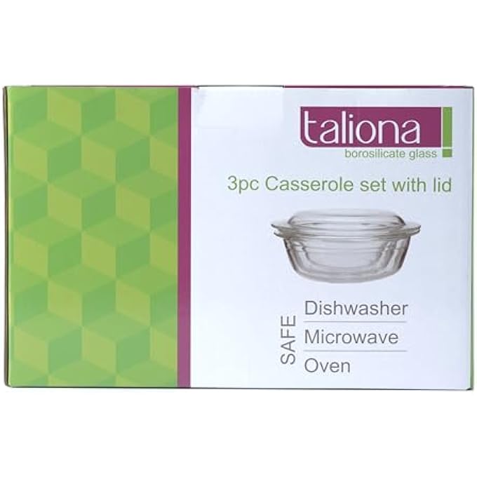 TALIONA Glass Rectangle Casserole Dishes 3Pieces Set 16223 Liter Capacity - Image 3