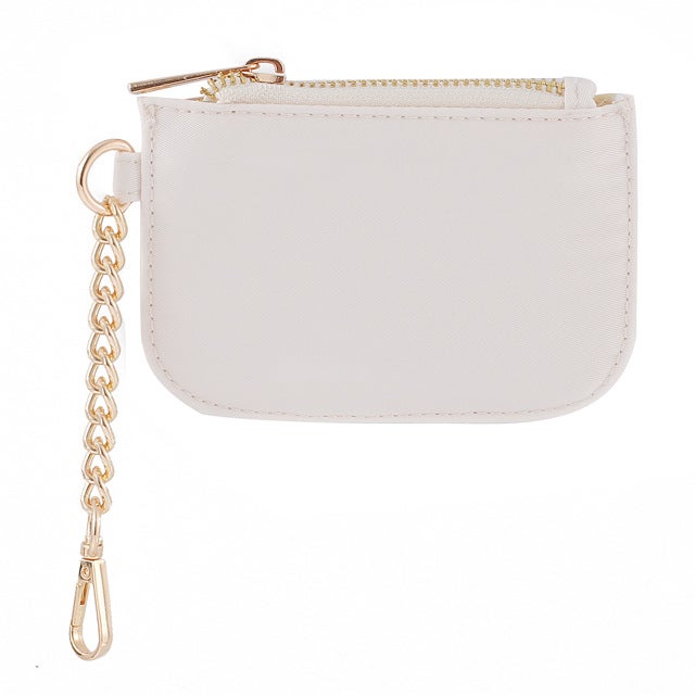 Nylon Coin Purse Elegant Metal Zipper Waterproof Mini Key Wallet Nude