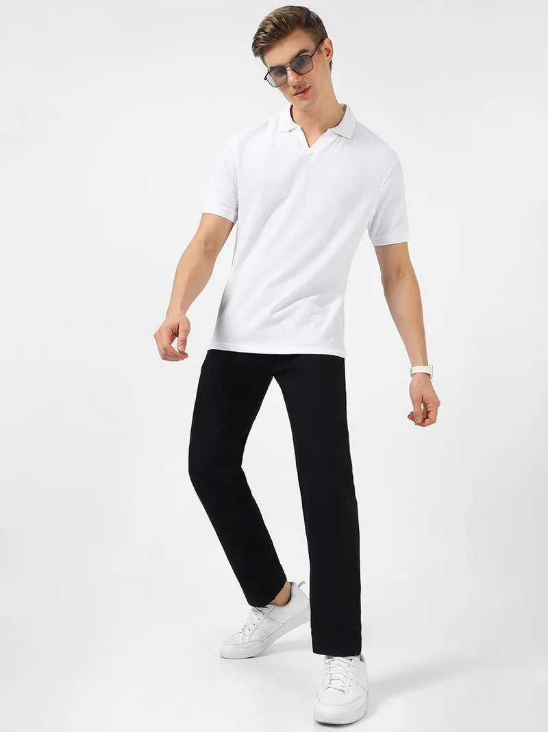 Urbano Fashion  Urbano Fashion Men's Black Regular Fit Washed Jeans Stretchable  | Best Price UAE