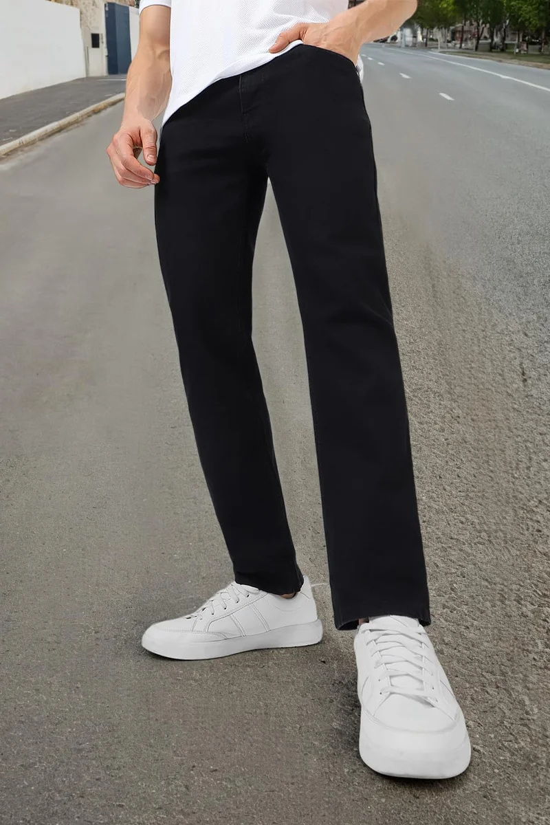 Urbano Fashion Men's Black Regular Fit Washed Jeans Stretchable