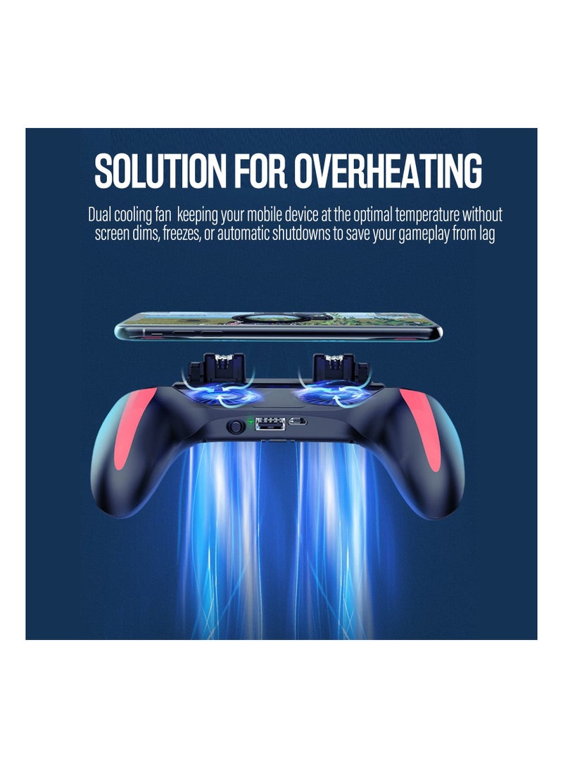 Captaintech Mobile Game Controller with 5000mAh Power Bank & Cooling Fan, Phone Game Controller with L1R1 Triggers Joystick for PUBG/Call of Duty/Fortnite, Phone Gaming Grip Gamepad for 4.7-7 Android iOS Phone  - Image 3