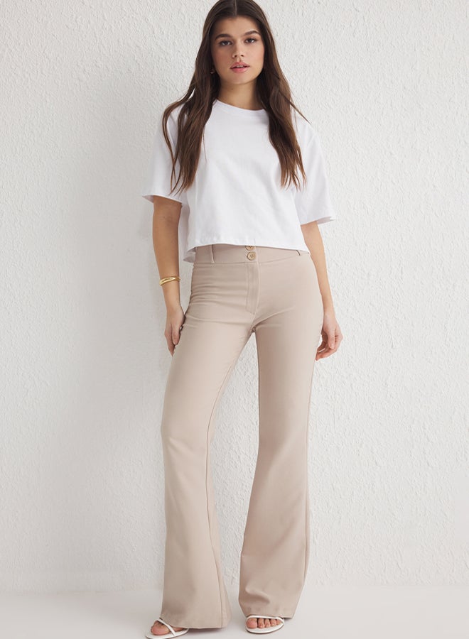 trendyol Mink Spanish Leg Normal Waist Woven Trousers - Image 2