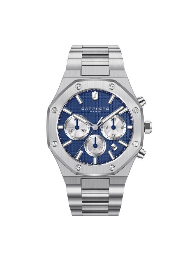 SAPPHERO Men's Watch Octagonal Stainless Steel Luminous Wristwatch Luxury Analog Quartz Watch for Men with Date Elegant Mens - Image 2