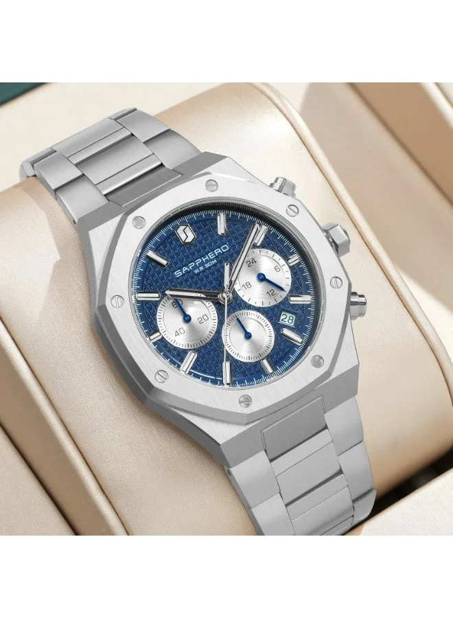 Sapphero  SAPPHERO Mens Watches Stainless Steel Quartz Watch for Men Waterproof Date Clock Fashion Business Wristwatch Gift for Men for Men | Best Price UAE